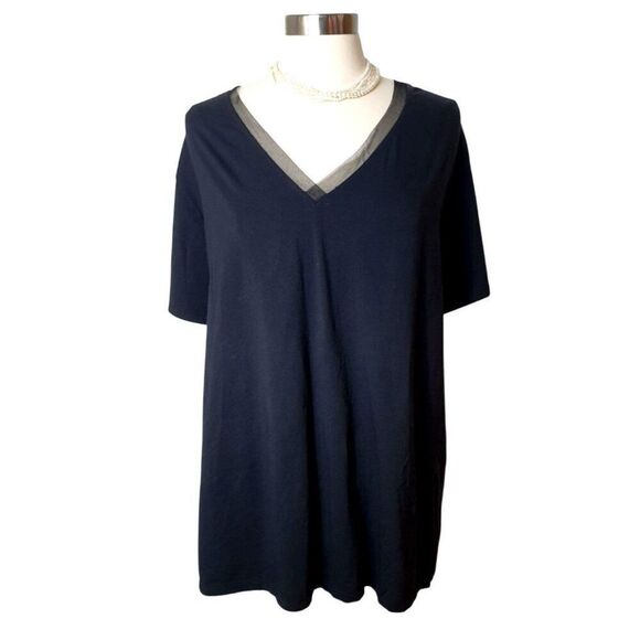 Ava&Viv Womens 4X Top V-Neck Black Floral Back Adj. Stretch Comfy Chic Fashion - Picture 2 of 8